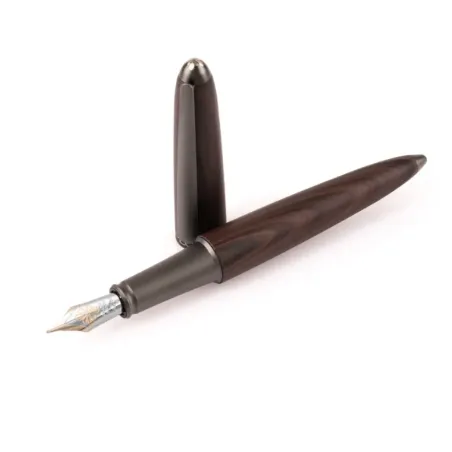 Stylo plume F Diplomat Aero - Black Forest - Plume or 14 ct - ouvert