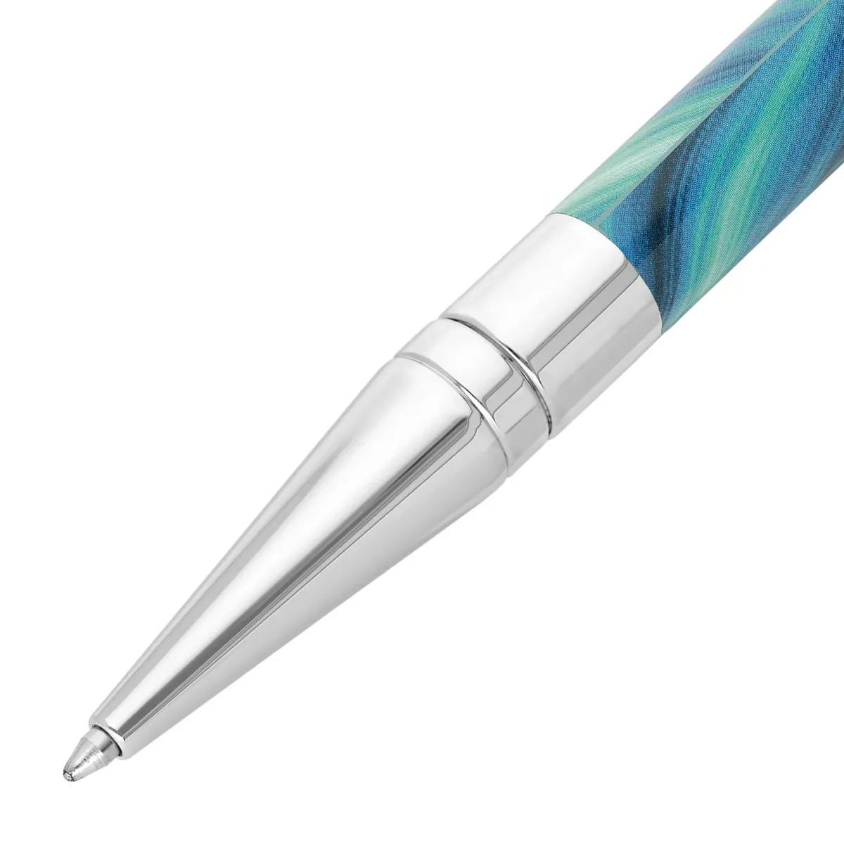 Stylo Bille S.T. Dupont - Initial - GEODE Bleu Chrome - Pointe
