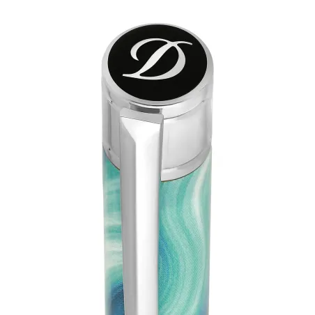 Stylo Bille S.T. Dupont - Initial - GEODE Bleu Chrome - Capuchon