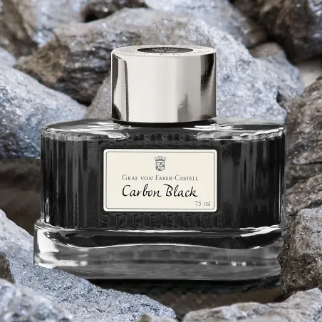 Flacon d’encre Graf von Faber-Castell Noir Carbone 75 ml – Encre Indélébile