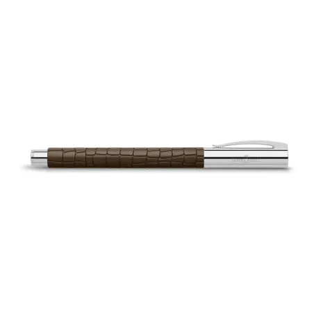Stylo-plume M Faber-Castell - Ambition 3D -Croco Marron - Fermé