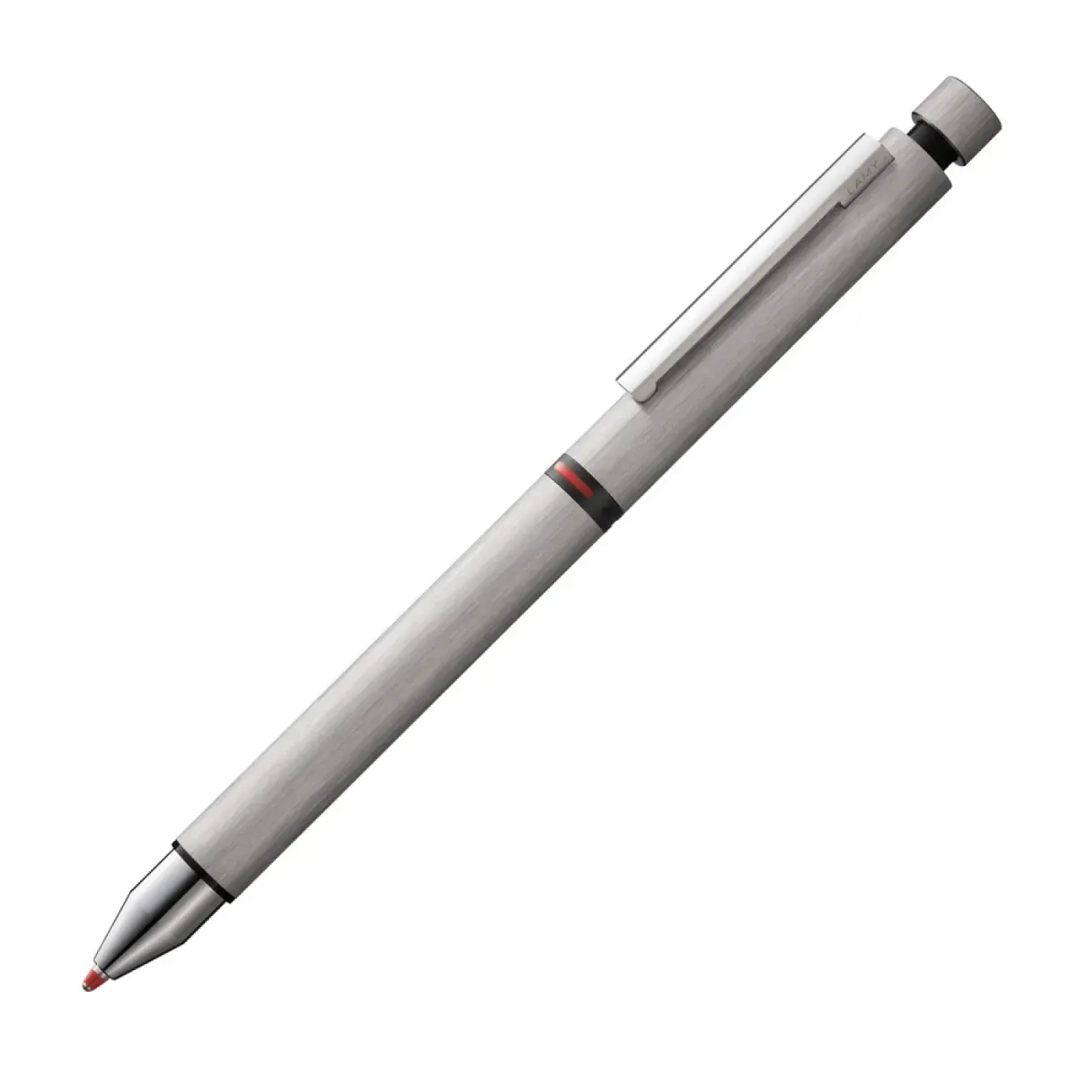 Stylo Multifontion rouge,noir, mine 0.5mm - LAMY 2000 - Acier Brossé