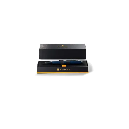Stylo Roller CROSS Edge - Bleu Mat Attribut Noir - boite